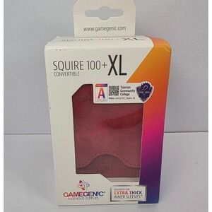 Gamegenic Squire 100+ XL Convertible Card Game Box Extra Thick Inner Sleeves Red